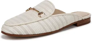Sam Edelman Women's Linnie Loafer, White/Natural Striped Linen, 8.5