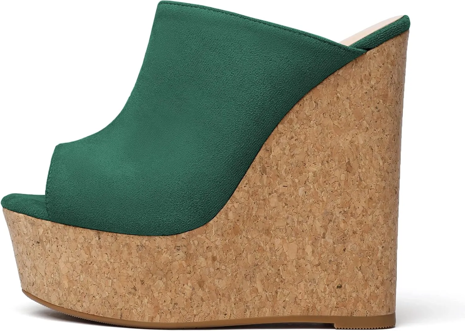 SAMMITOP Women's Platform Wedge Open Toe Sandals,Ladies Slip On Wedge Mule Shoes