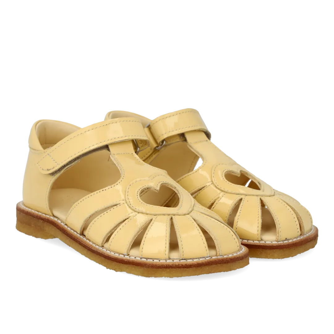 Sandal with heart detail and velcro closure