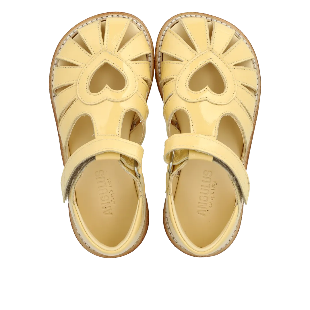 Sandal with heart detail and velcro closure