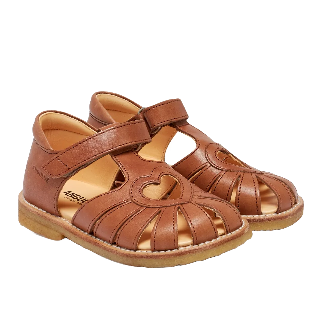 Sandal with heart detail and velcro closure