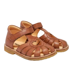 Sandal with heart detail and velcro closure