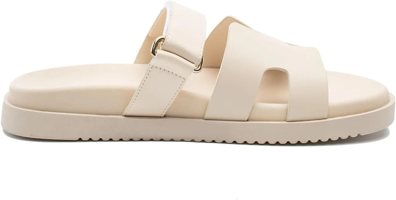 Sandals for Women Open Toe Thick Sole Slide Shoes Comfort Platform Sandals Adjustable Strap Casual Slip on Flats Beach Sandals