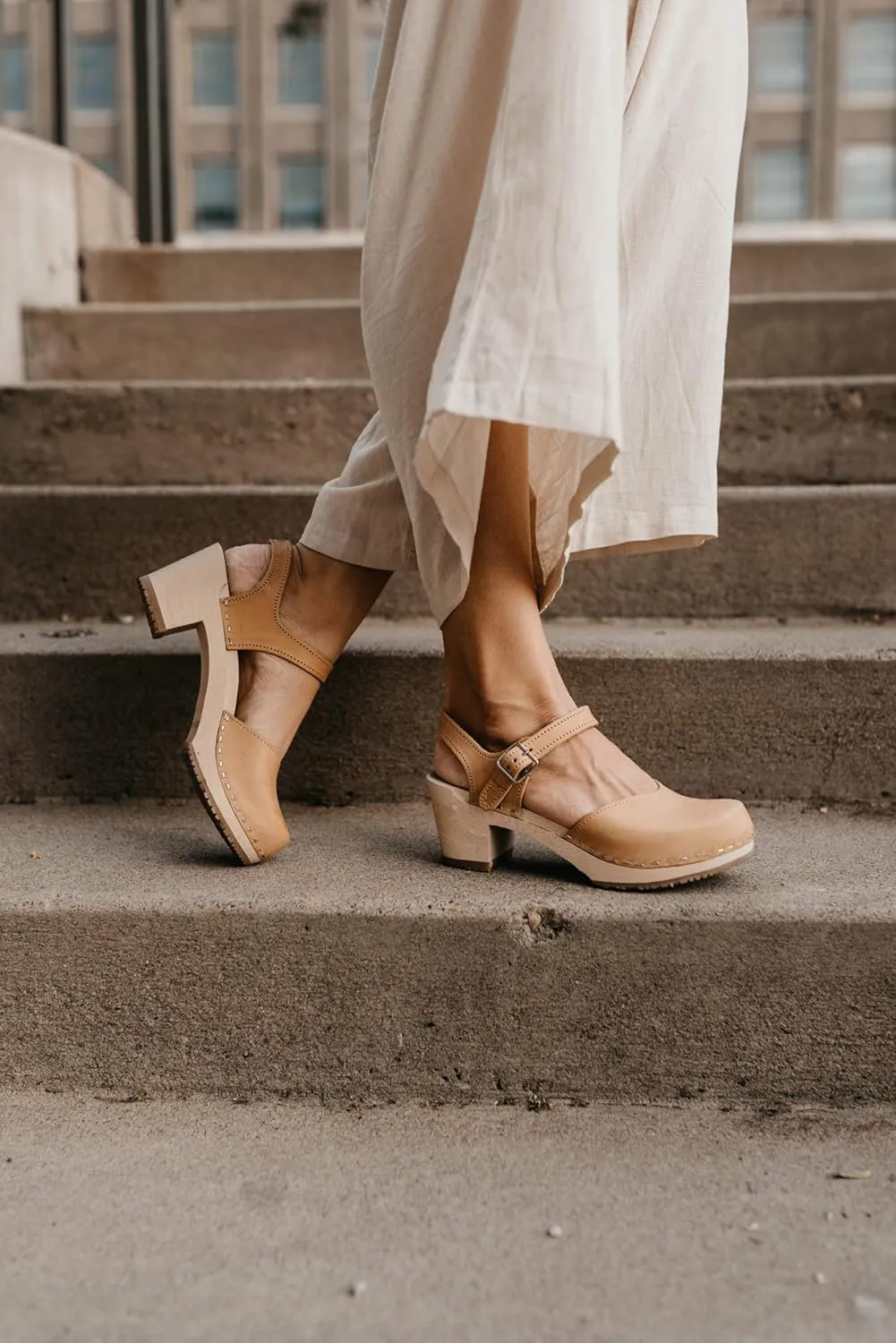 Sandgrens Handmade Swedish Wood Clogs for Women, High Heel Sandal | Victoria