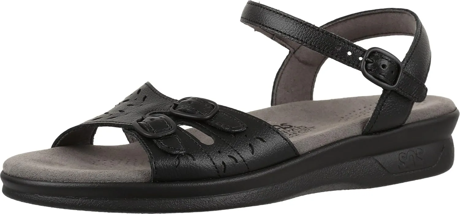 SAS Duo Adjustable Comfort Sandal Black 5 M (M) (B)