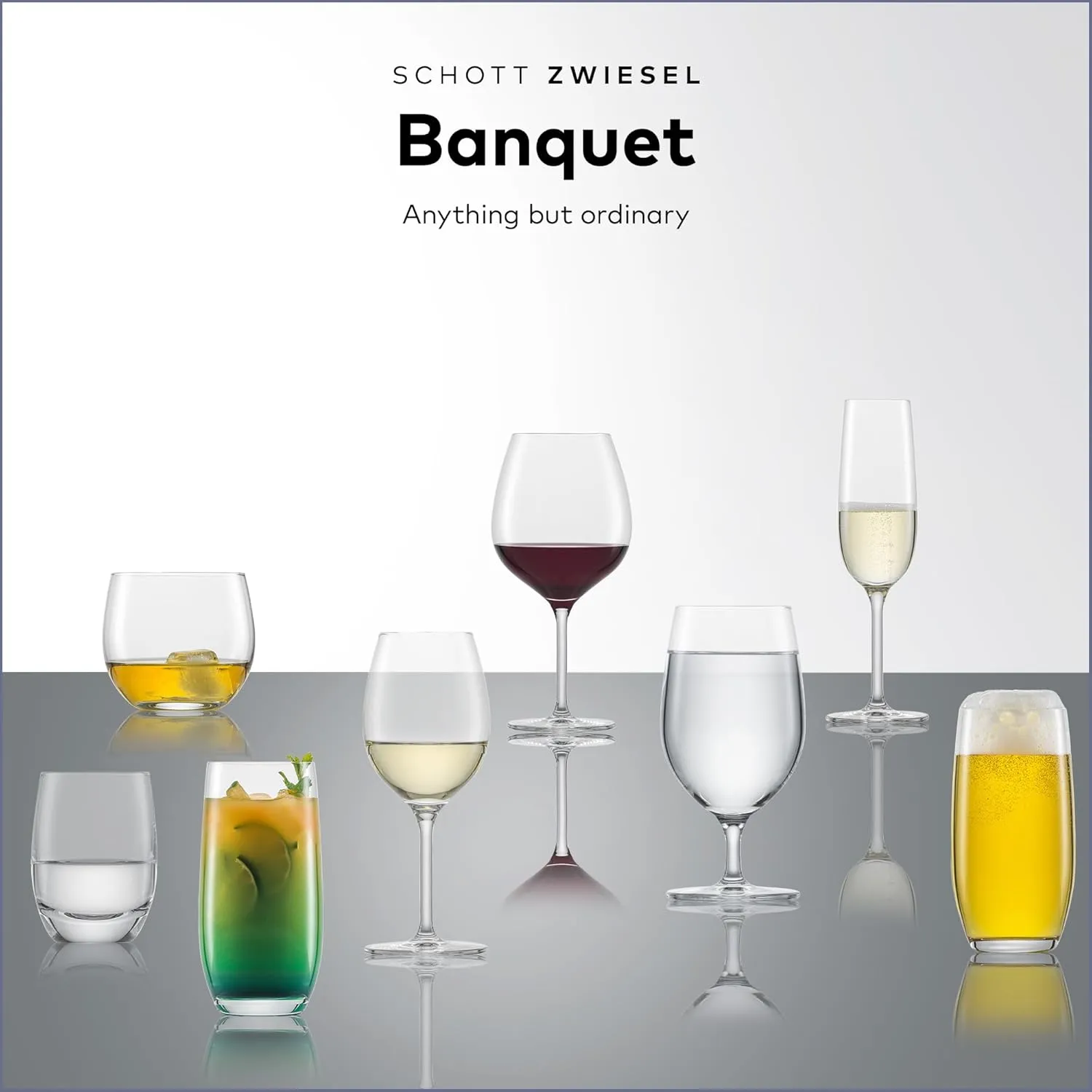 SCHOTT ZWIESEL Banquet Iced Beverage Cocktail Glass (Set of 6), Bar Glasses for Long Drinks, Dishwasher-Safe Machine-Made Tritan Crystal Glasses, Made in Germany(18 Ounce)