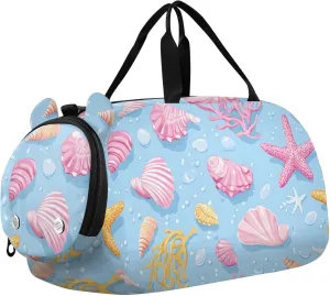 Sea Wonders Youth Sports Duffel Bag with Ventilated Shoe Compartment|All-Season Lightweight Travel Gym Bag for Girls & Boys|Water-Resistant Gear Bag