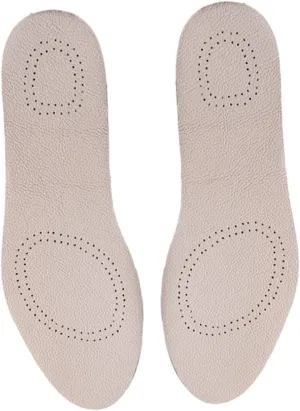 SECFOU Odor- Breathable Full Cowhide Insoles 41/42 Size Leather Inserts for Sports Shoes Comfort Support