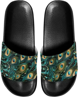 Semioury Lotus Summer Slippers for Women Turtle Travel Lightweight Cozy Soft Comfy Thick Shoes Beach Sandal Bathroom Slipper