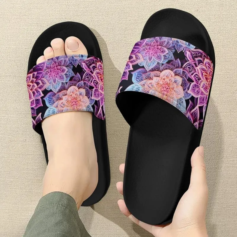Semioury Van Gogh Summer Slippers Skull Butterfly Moroccan Tiles Travel Soft Comfy Thick Shoes Beach Sandal Bathroom Slipper