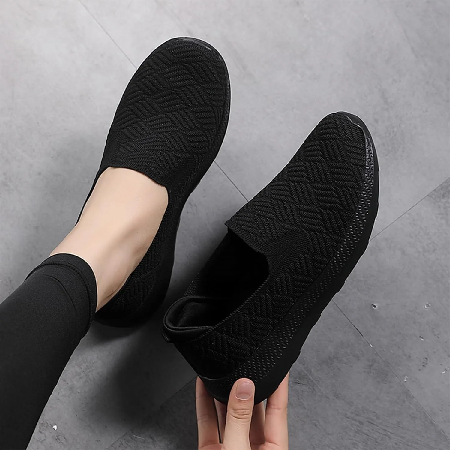 Semshedy Women's Nusing Flats Slip On Platform Walking Shoes Lightweight No Lace Sneakers