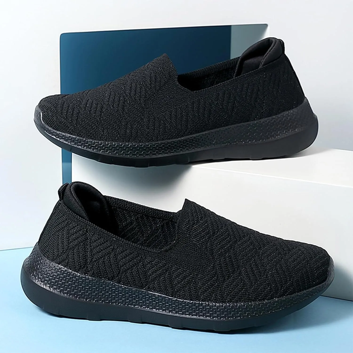 Semshedy Women's Nusing Flats Slip On Platform Walking Shoes Lightweight No Lace Sneakers