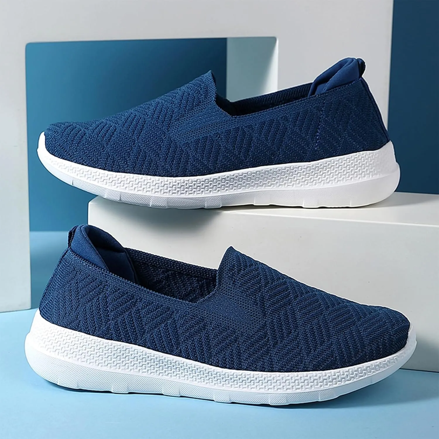Semshedy Women's Nusing Flats Slip On Platform Walking Shoes Lightweight No Lace Sneakers