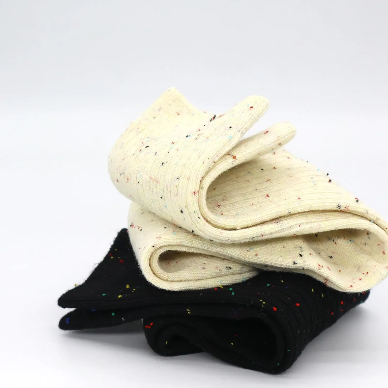 SERISIMPLE Women Cotton Crew Socks Rib Retro Casual Thin Cute Knit Comfy Breathable Dress Socks for Ladies 5 Pairs