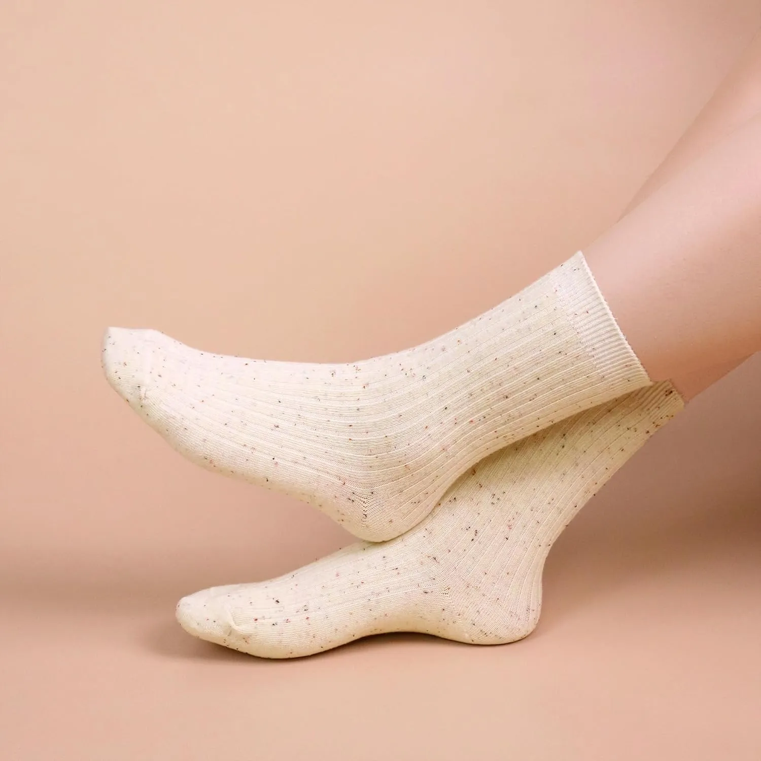 SERISIMPLE Women Cotton Crew Socks Rib Retro Casual Thin Cute Knit Comfy Breathable Dress Socks for Ladies 5 Pairs