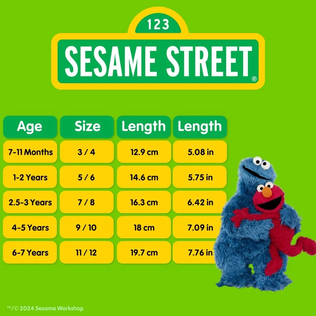 Sesame Street Clog Sandals with Backstrap - Open Toe Slides for Kids Girls and Boys - Sesame Sandal Slip-On Clogs Water Resistant (Sizes: 3-4 Infant / 5-10 Toddler / 11-12 Little Kid)