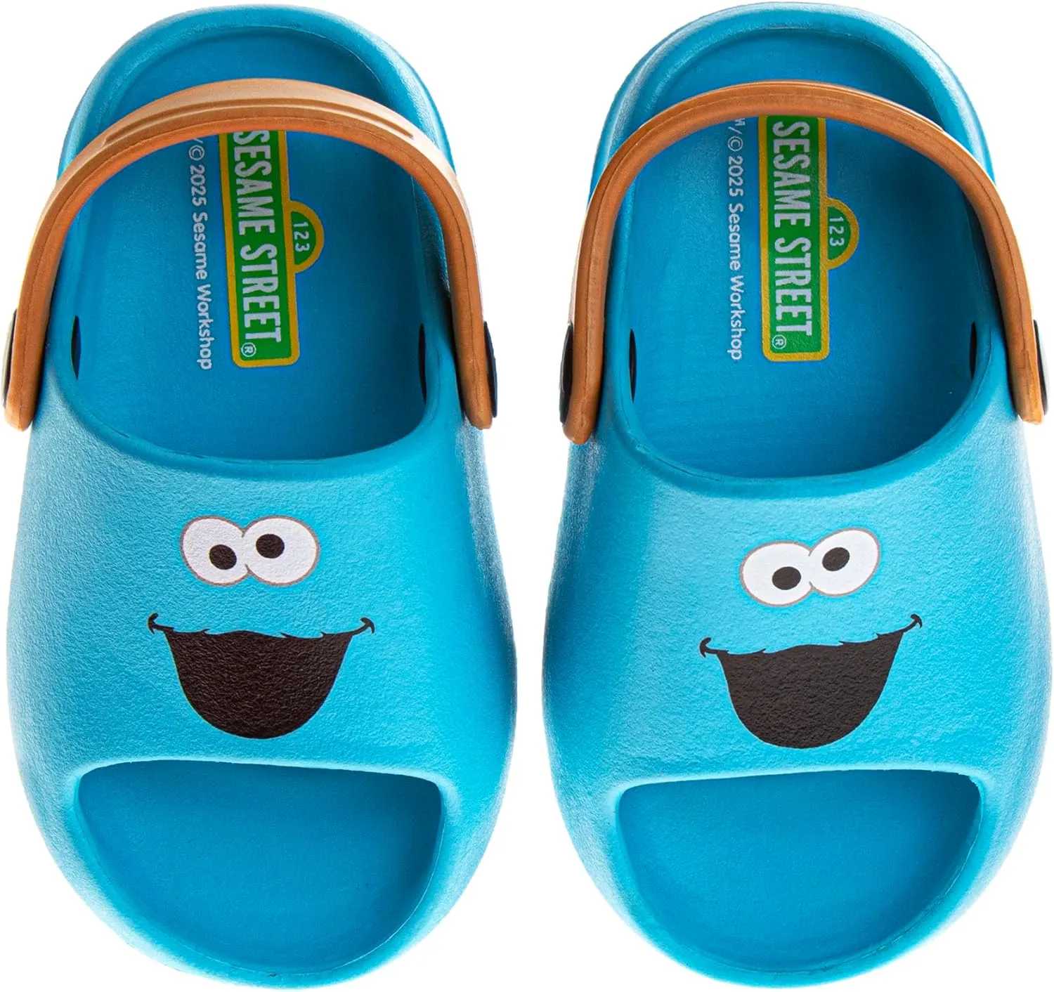 Sesame Street Clog Sandals with Backstrap - Open Toe Slides for Kids Girls and Boys - Sesame Sandal Slip-On Clogs Water Resistant (Sizes: 3-4 Infant / 5-10 Toddler / 11-12 Little Kid)