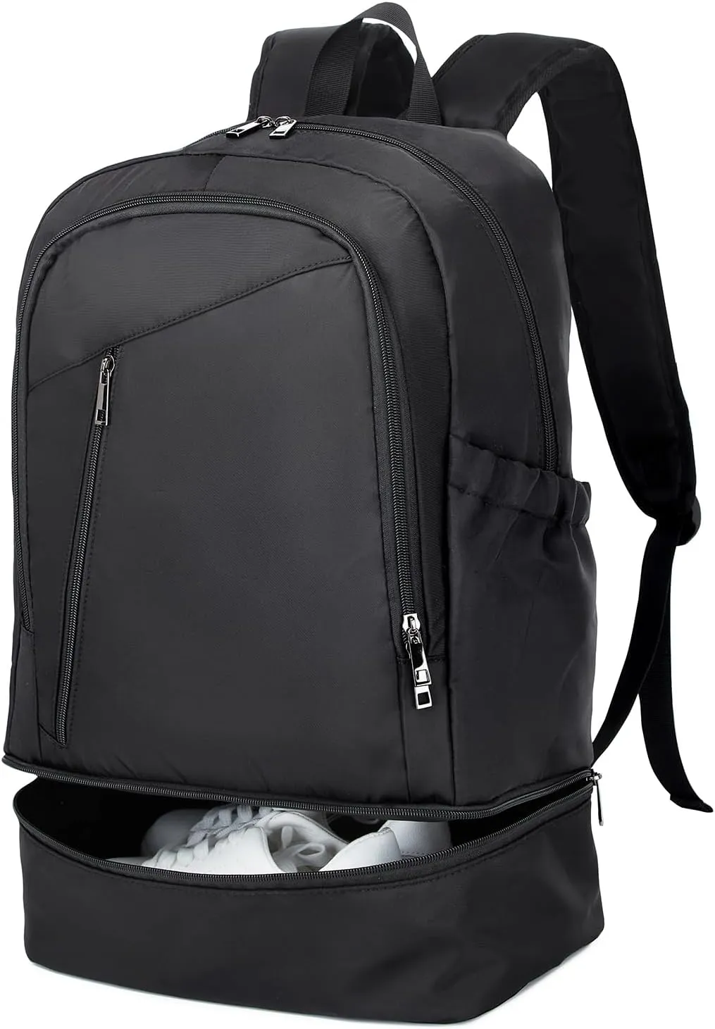 seyfocnia Gym Backpack for Men,Waterproof Backpack With Shoe Compartment Lightweight Travel Backpack Sports Backpack Casual Daypack Backpack-Black