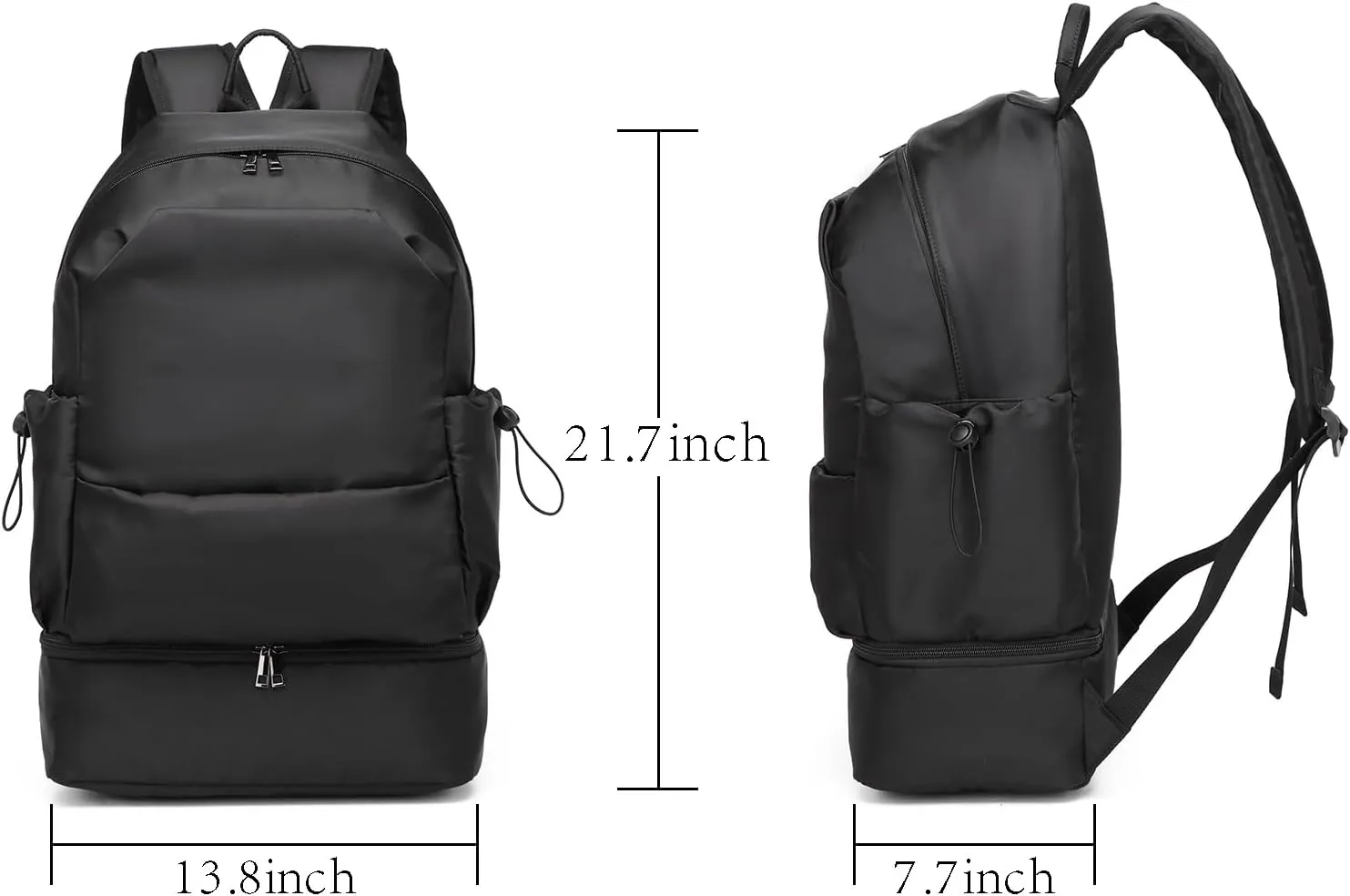 seyfocnia Gym Backpack for Men,Waterproof Travel Backpack With Shoe Compartment Lightweight Sports Gym Bag Casual Daypack-Black