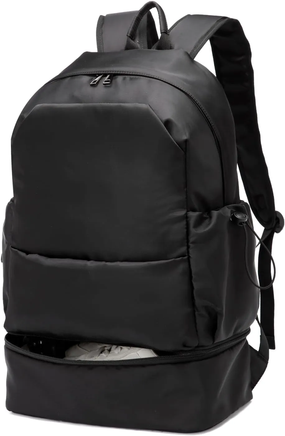 seyfocnia Gym Backpack for Men,Waterproof Travel Backpack With Shoe Compartment Lightweight Sports Gym Bag Casual Daypack-Black
