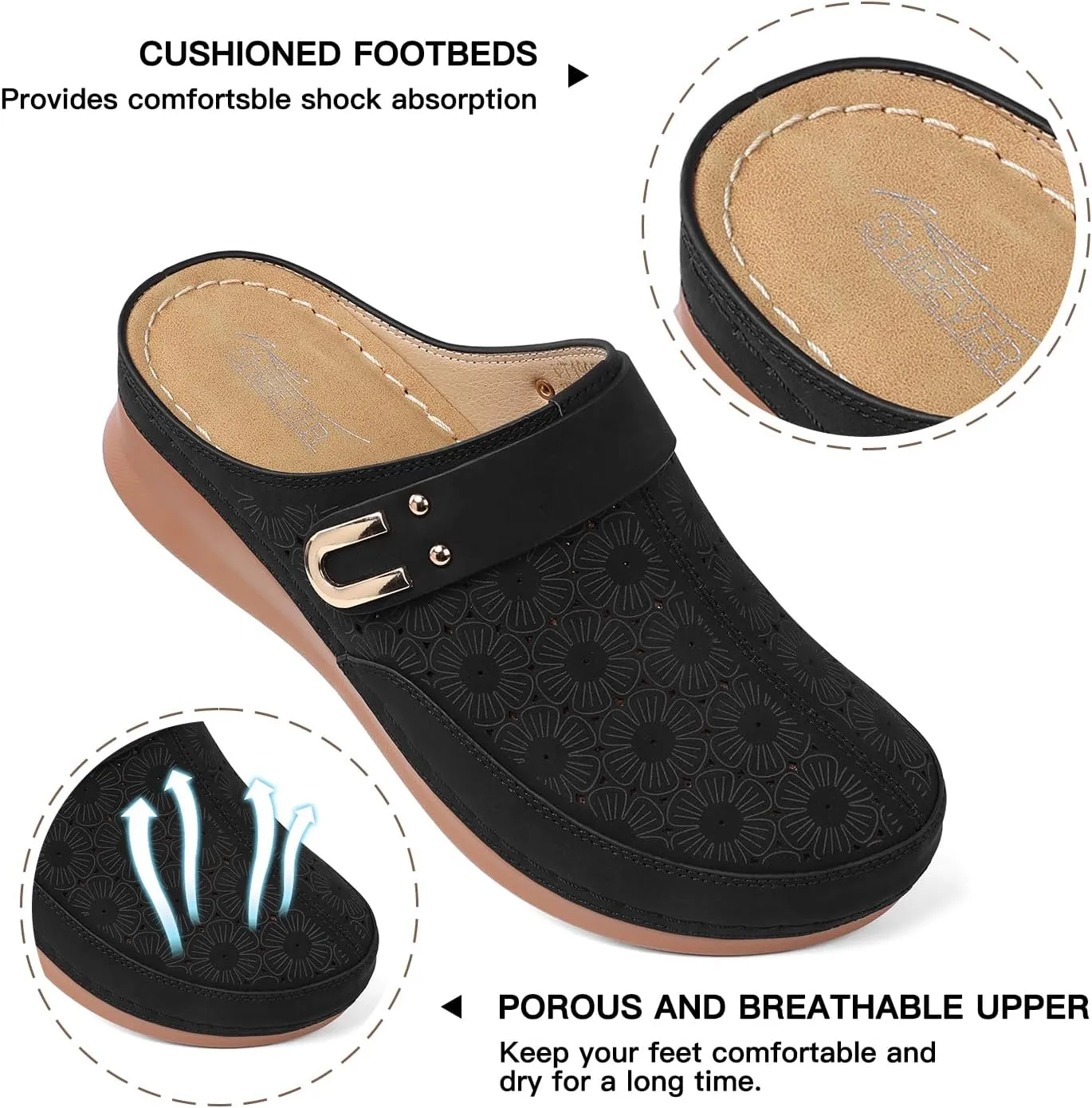 SHIBEVER Clogs for Women Mules Slip-on: Closed Toe Clog - Summer Comfortable Mule