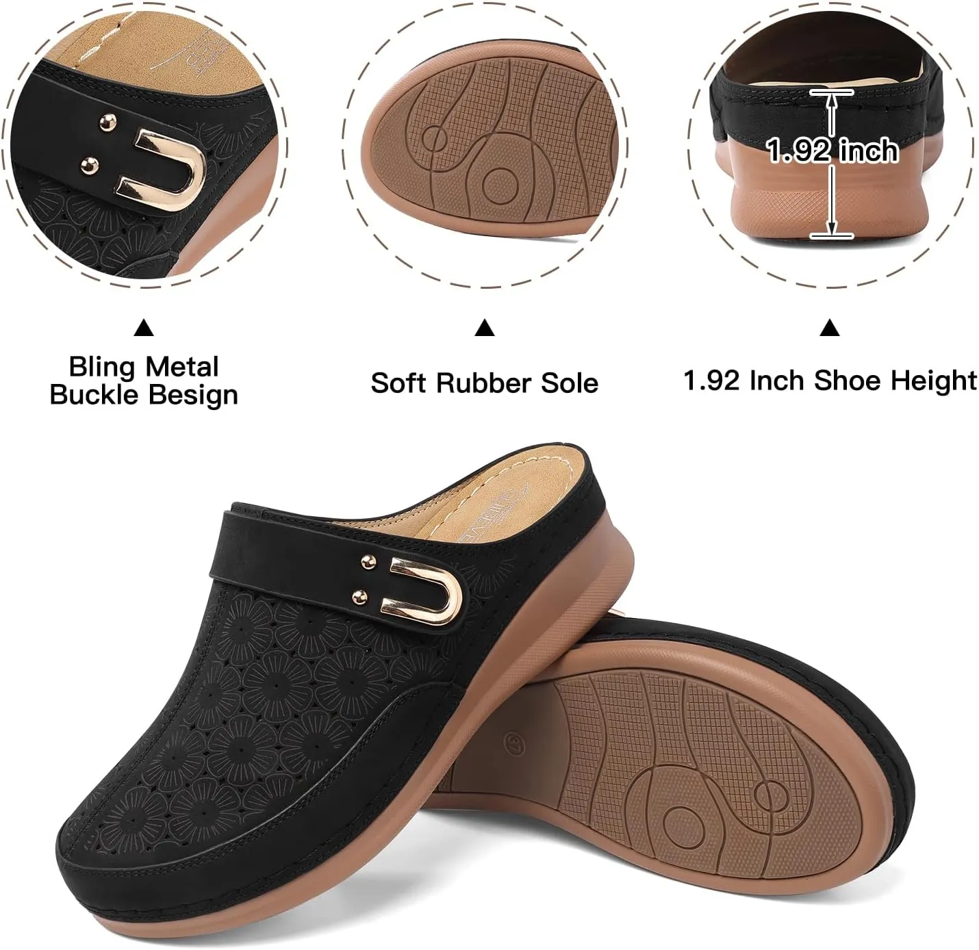 SHIBEVER Clogs for Women Mules Slip-on: Closed Toe Clog - Summer Comfortable Mule