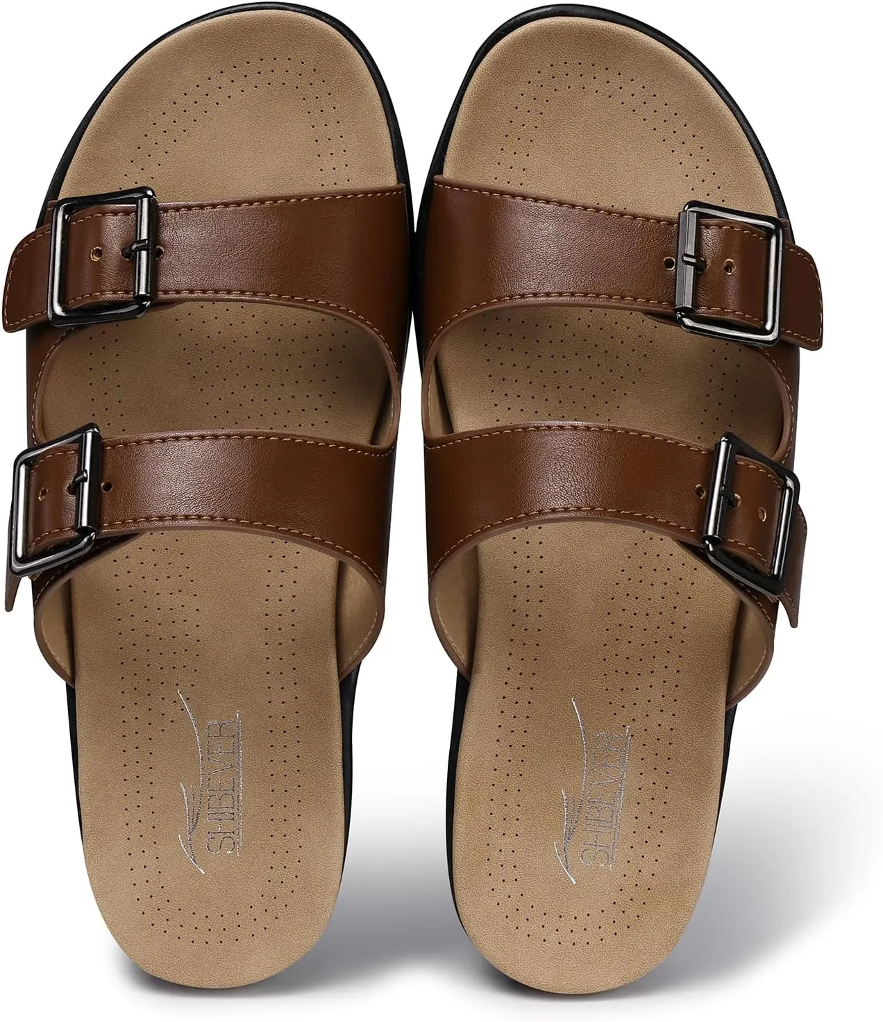 SHIBEVER Flat Sandals Women Dressy: Non Slip, Arch Support, Orthopedic, Plantar Fasciitis Comfortable Walking Sandal