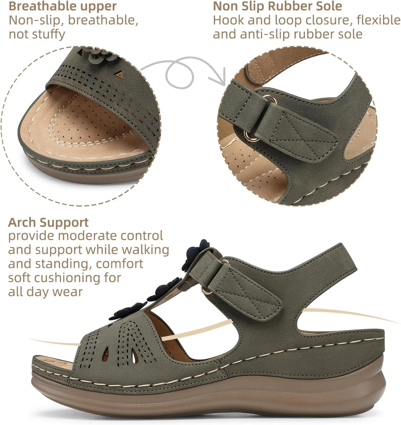 SHIBEVER Wedge Sandals for Women Dressy: Comfortable Summer Platform Casual Dress Women Sandal