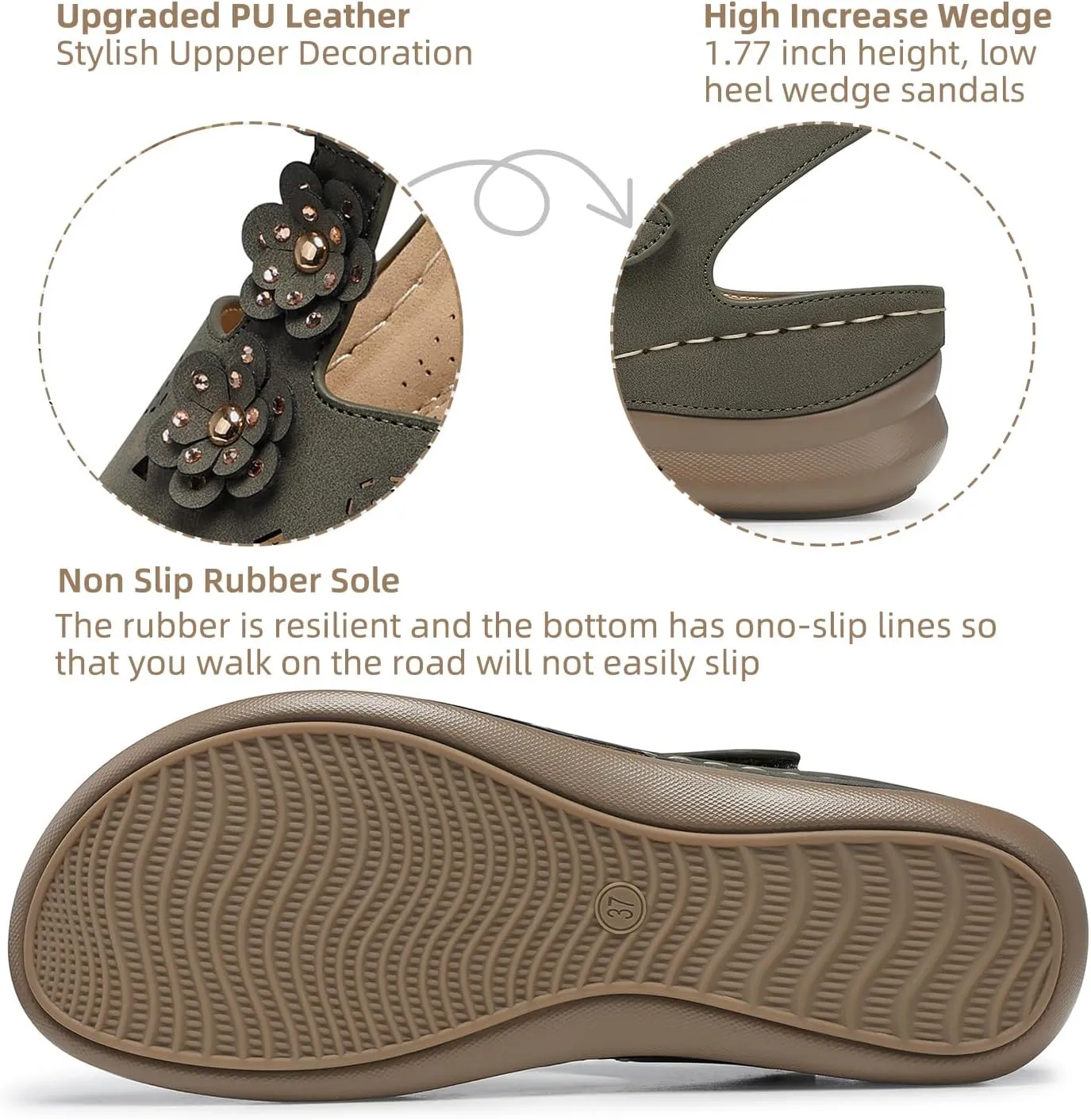 SHIBEVER Wedge Sandals for Women Dressy: Comfortable Summer Platform Casual Dress Women Sandal