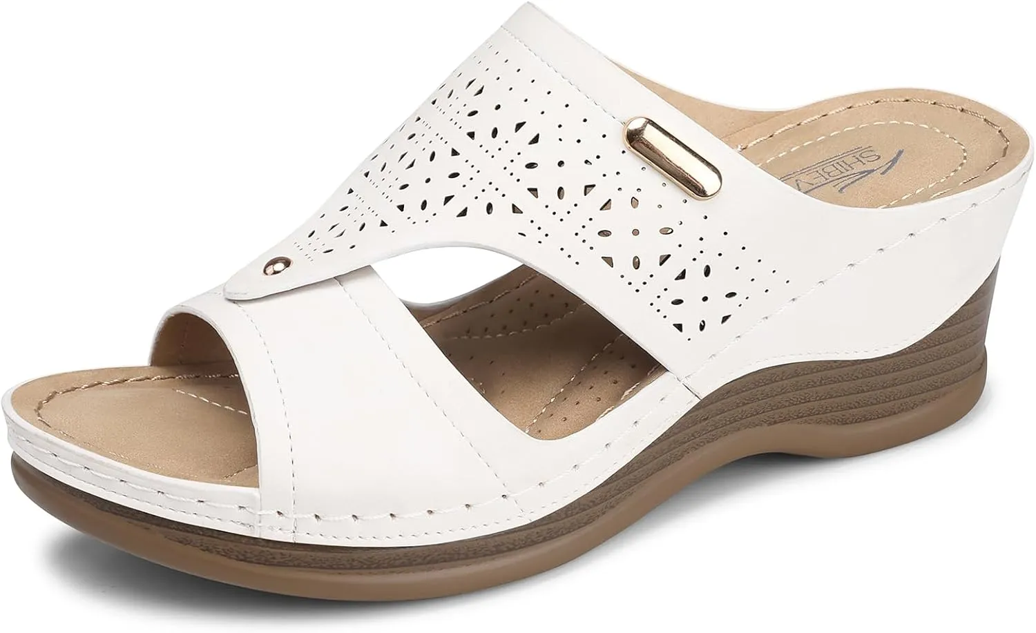 SHIBEVER Wedge Sandals Women Summer: Comfortable Open Toe Dressy Platform Sandal Shoes