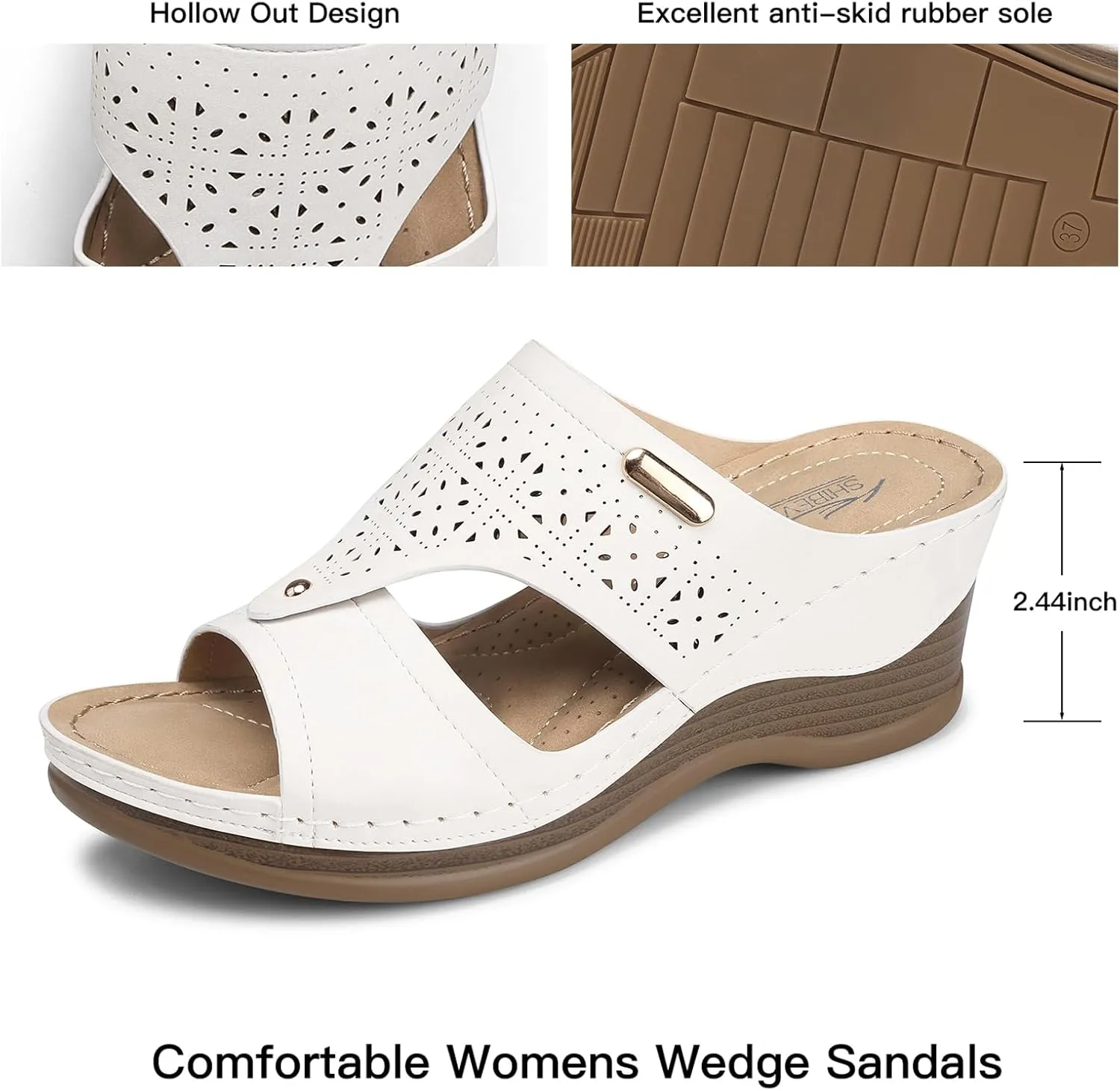 SHIBEVER Wedge Sandals Women Summer: Comfortable Open Toe Dressy Platform Sandal Shoes