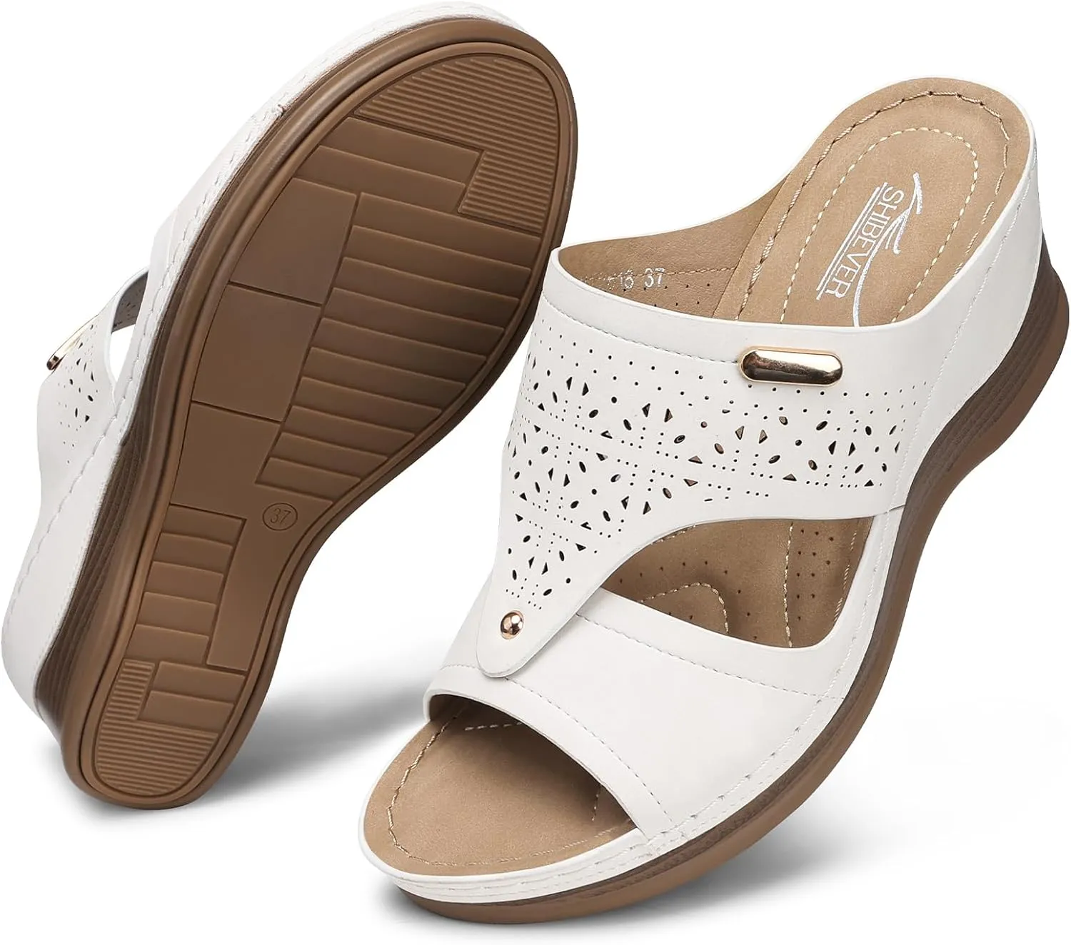 SHIBEVER Wedge Sandals Women Summer: Comfortable Open Toe Dressy Platform Sandal Shoes