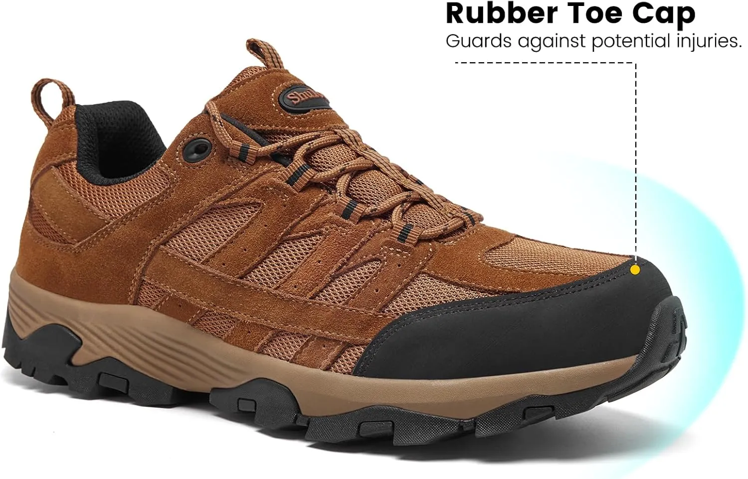 SHULOOK Men's Waterproof Hiking Shoes Lightweight Anti Slip Outdoor Ankle Boots Breathable Hike Trekking Trails Shoe