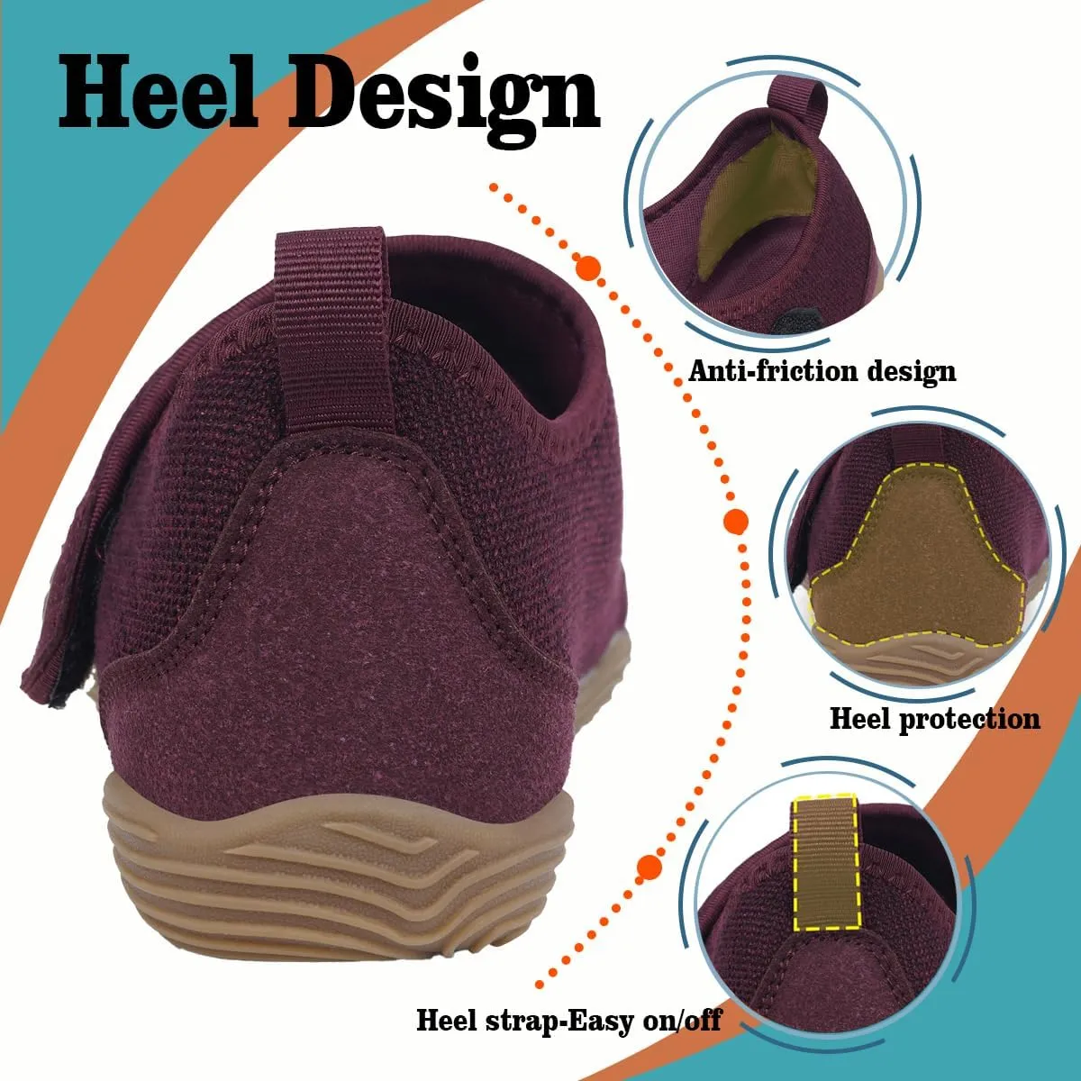 Sisttke Womens Mens Barefoot Slippers Wide Diabetic Shoes with Arch Support Orthopedic Adjustable Walking Slipper Arthritis Edema Swollen House Shoes Indoor Outdoor