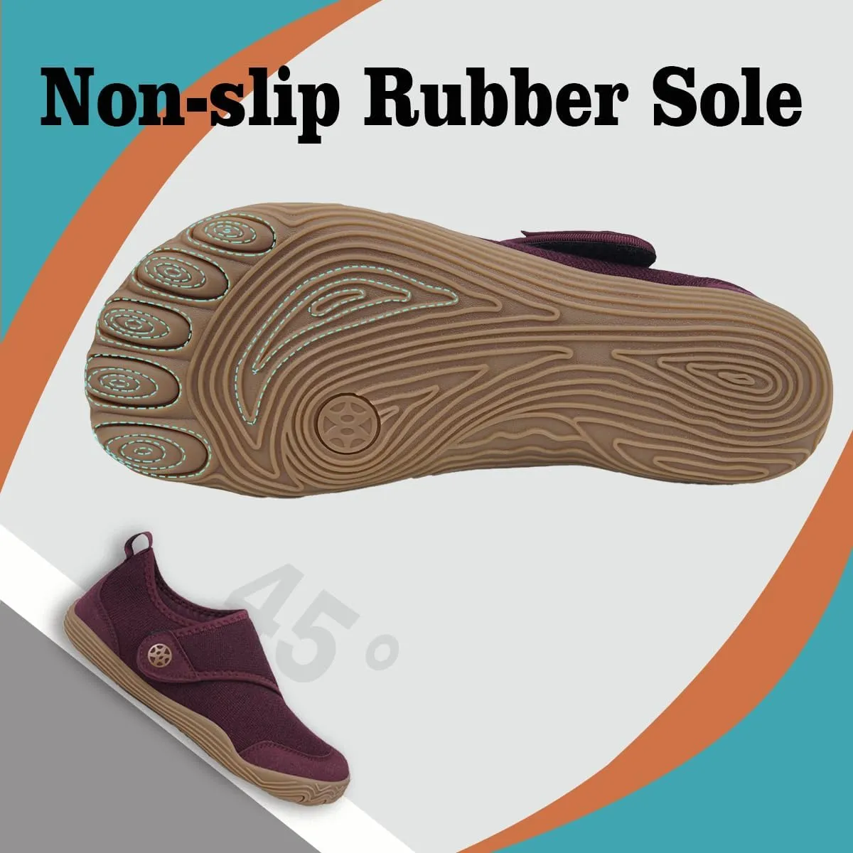 Sisttke Womens Mens Barefoot Slippers Wide Diabetic Shoes with Arch Support Orthopedic Adjustable Walking Slipper Arthritis Edema Swollen House Shoes Indoor Outdoor