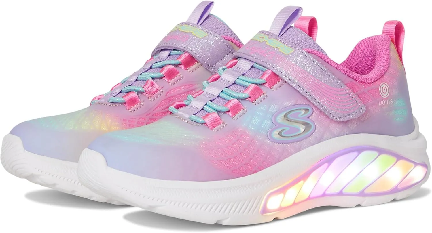 SKECHERS Girls Cruisers-Rainbow Reflectin Sneaker, Lavender/Multi, 11.5 Little Kid