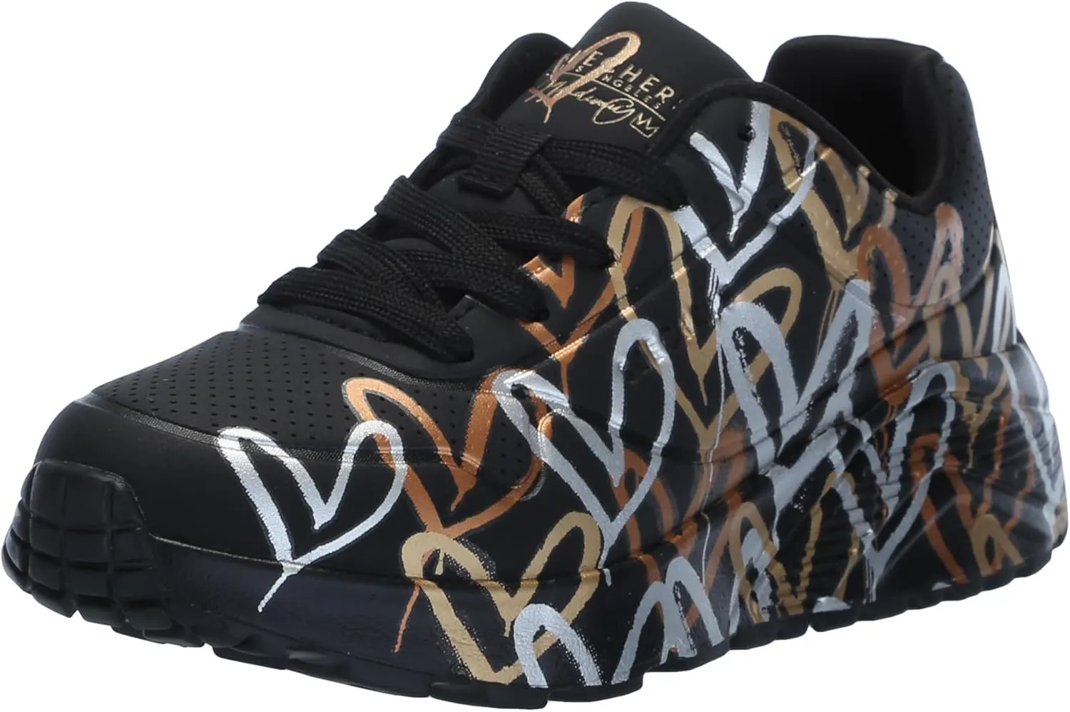 Skechers Girls' Uno Lite metallic Love