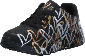 Skechers Girls' Uno Lite metallic Love