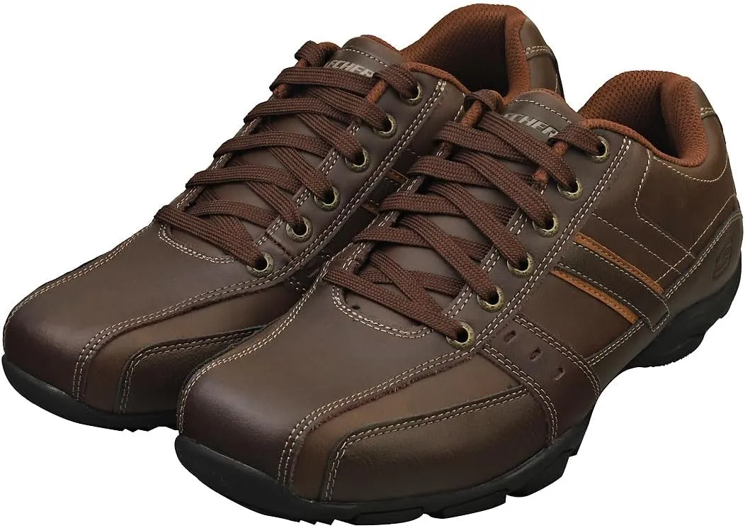 Skechers Marter Men's Life Change Lightweight Leather Trainers Brown