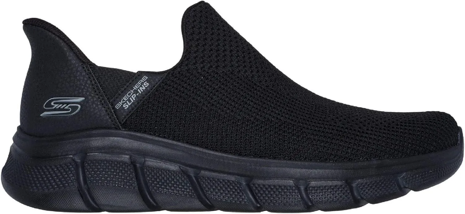 Skechers Men's Hands-Free Slip-ins Bobs B Flex Resilient Edge Trainers, Black Textile.