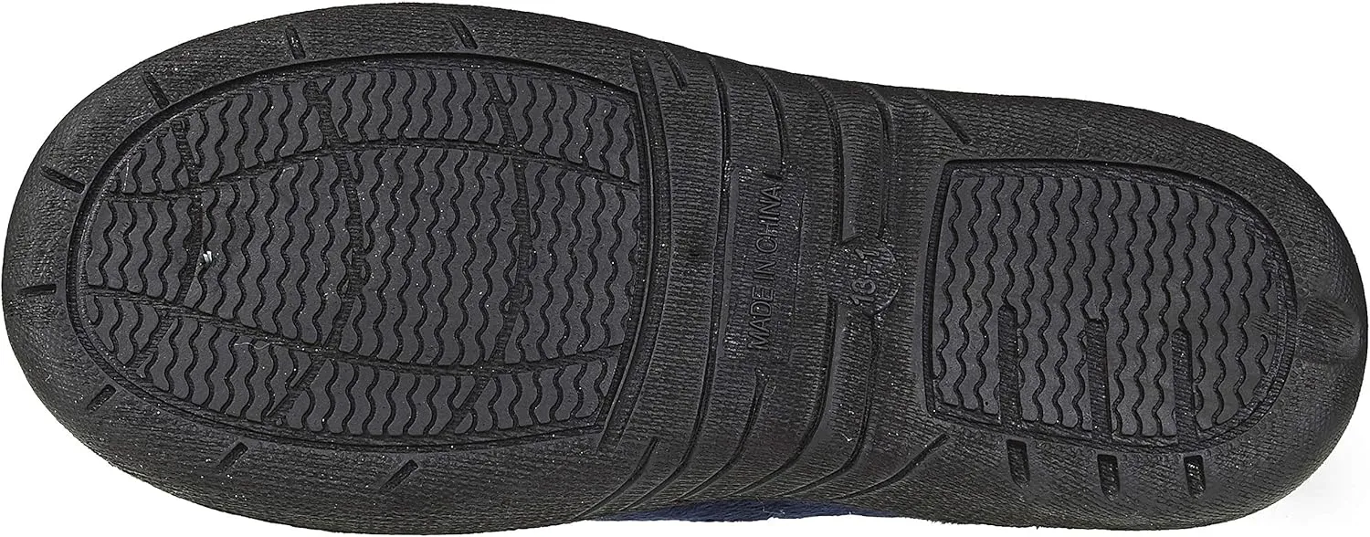 Skysole Boys Fleece Clog Slipper with Rugged Outsole