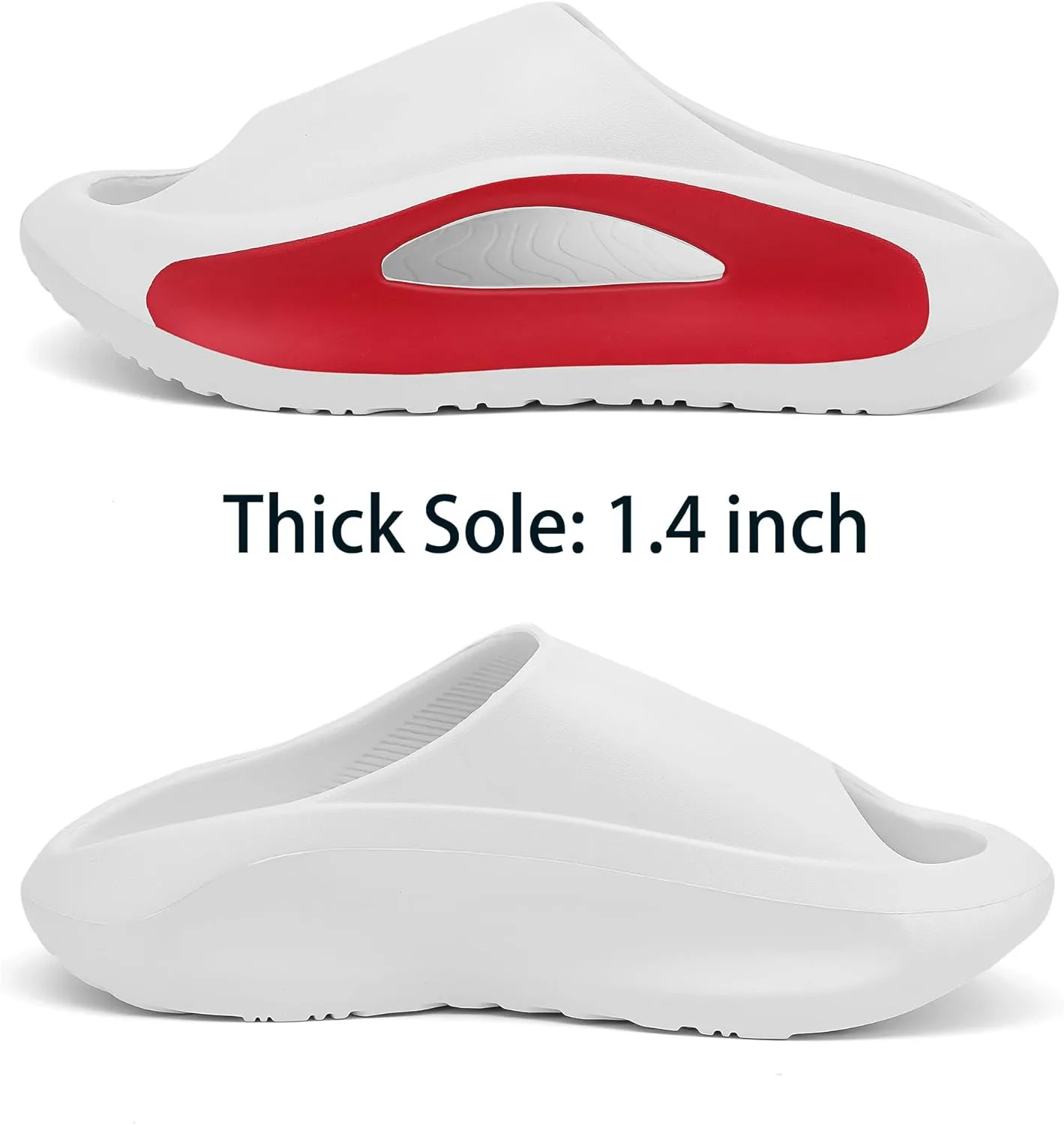 Slides Sandals for Men Women Open Toe Slide Platform Slippers Summer Anti-Slip Beach Shower Shoes Anti Collision Thick Sole