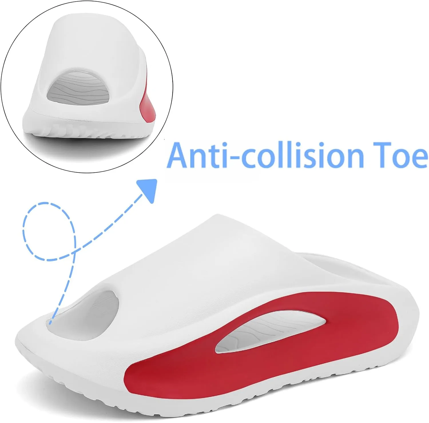 Slides Sandals for Men Women Open Toe Slide Platform Slippers Summer Anti-Slip Beach Shower Shoes Anti Collision Thick Sole