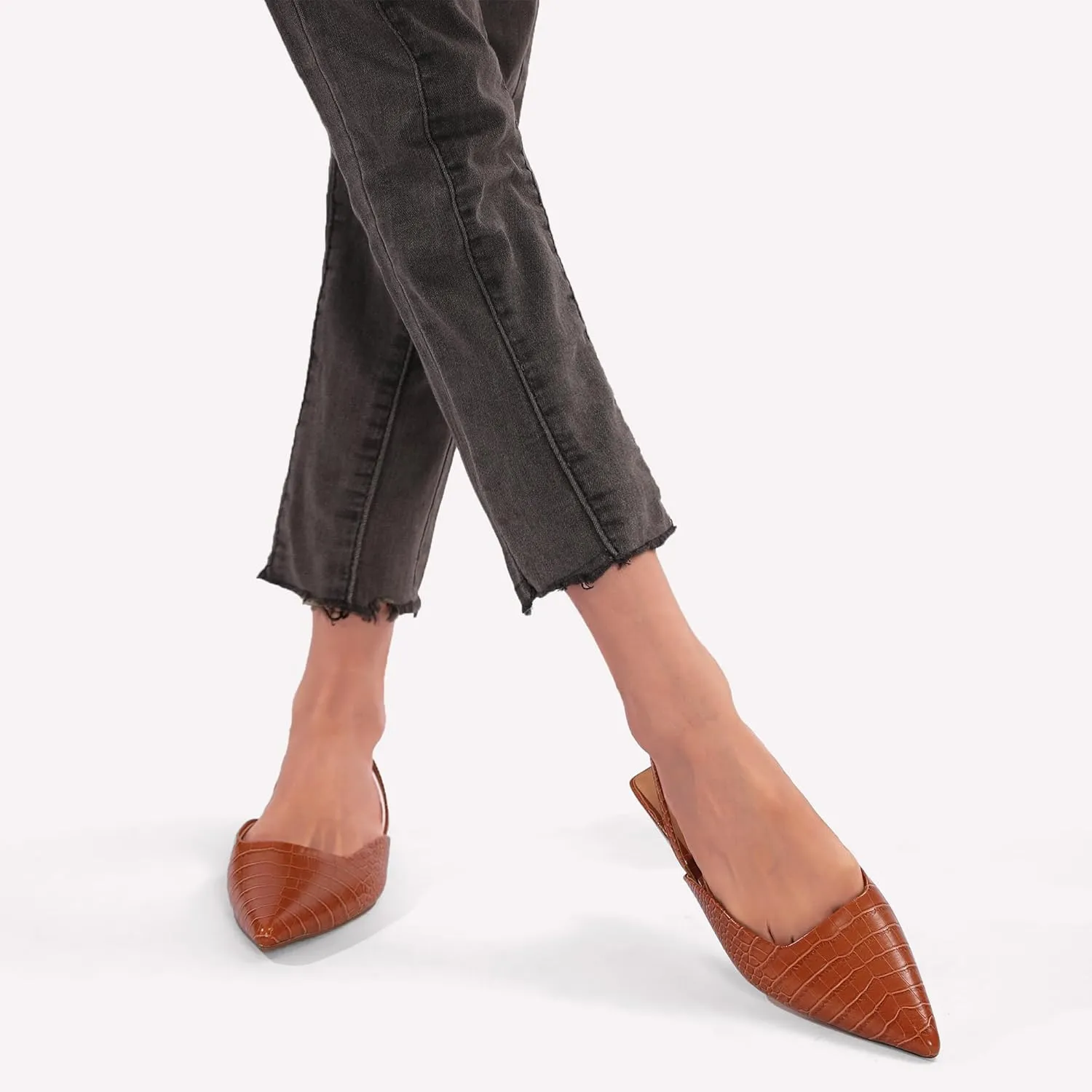 Slingback Flats for Women Slip On Pointed Toe Casual Mule Shoes