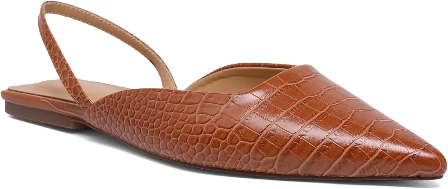 Slingback Flats for Women Slip On Pointed Toe Casual Mule Shoes