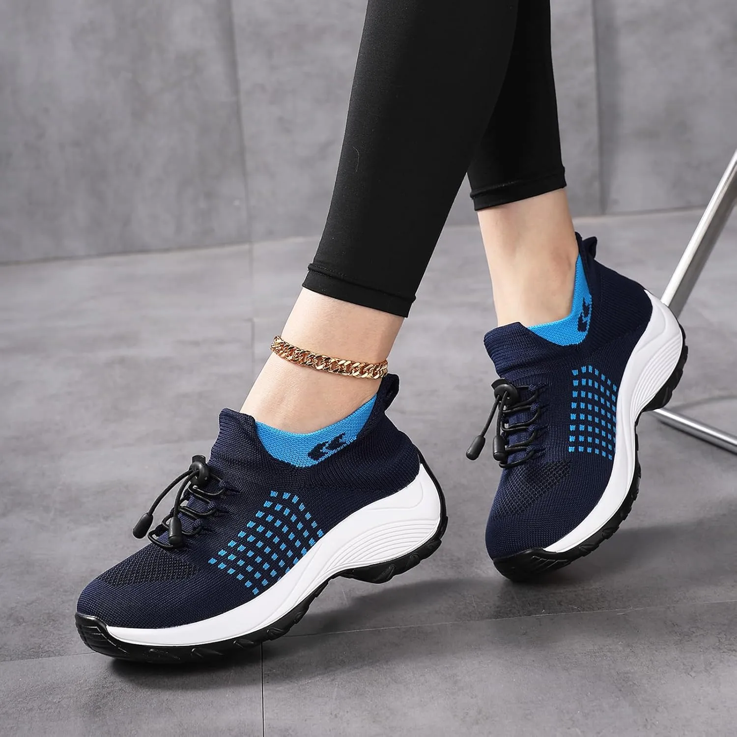 Slip On Orthopedic Sneakers for Women Comfortable Casual Ladies Athletic Shoes Lightweight Wide Width Arch Support Non Slip Shoes Breathable Mesh Woven Low Top Walking Shoe