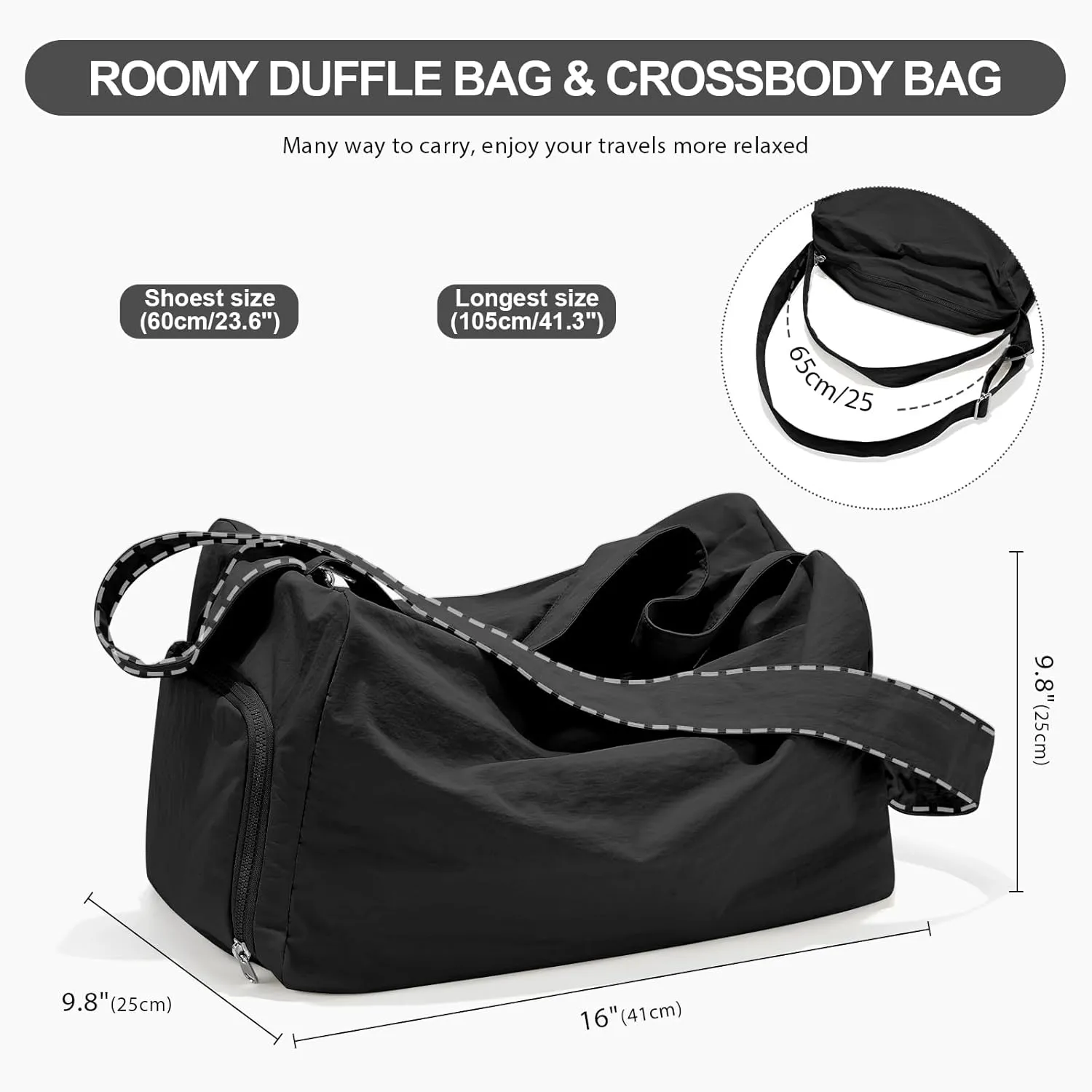 Small Gym Bag for Women Lightweight Carry on Gym Tote Bag, Workout Sport Duffle Bag with Shoe Compartment,Crossbody Shoulder Travel Bag for Swim, Yoge, Dance