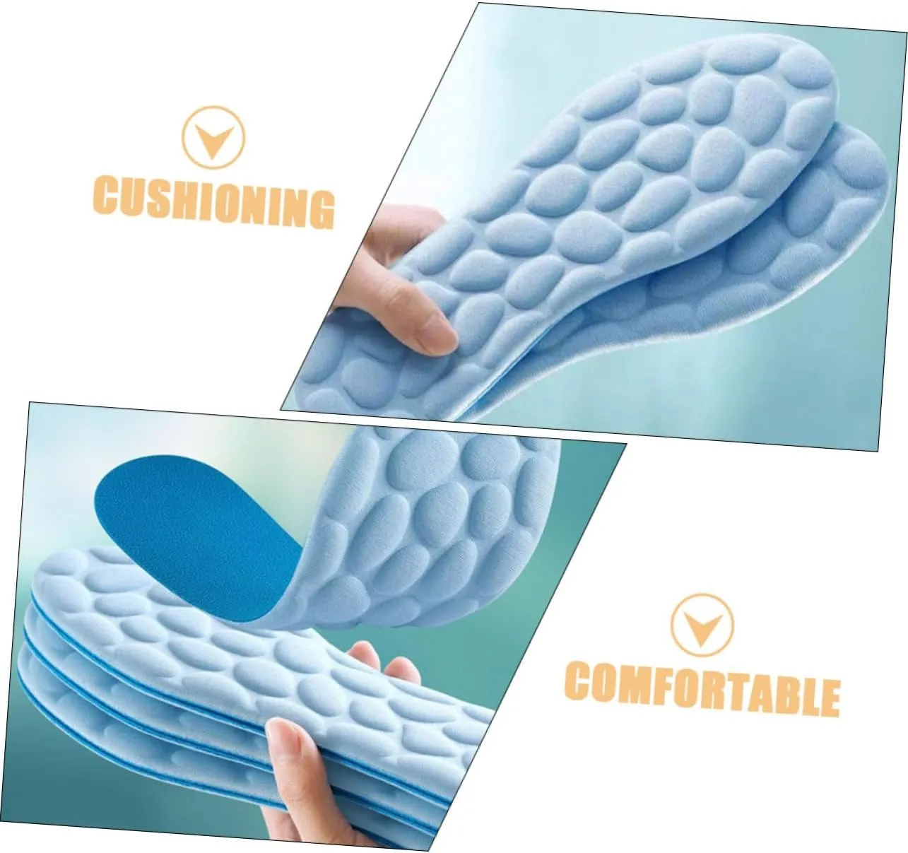 Sneakers Insoles 6 Pairs High Elastic Nonslip Breathable Arch Support for Men Women