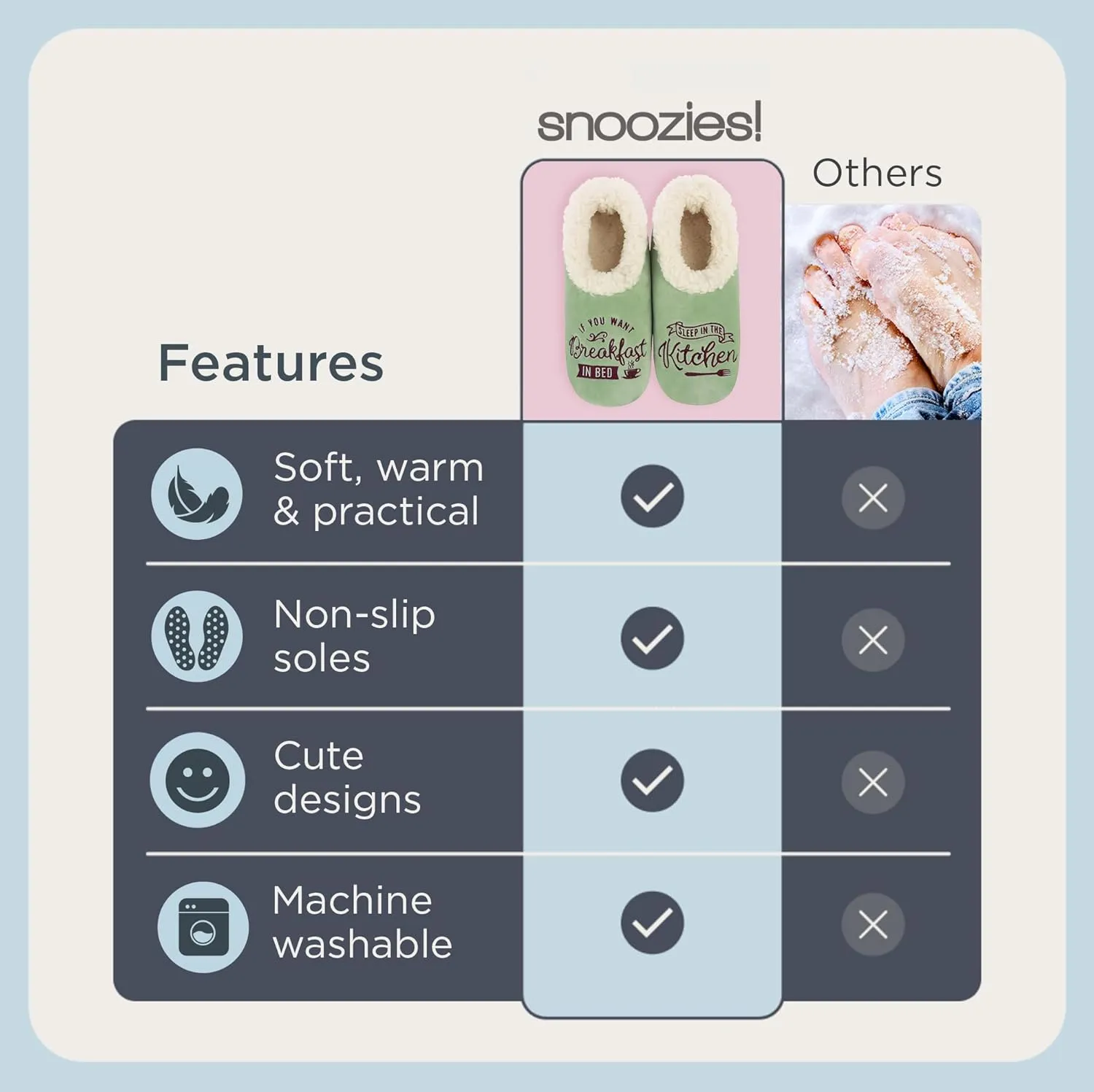 Snoozies Pairable Slipper Socks - Funny House Slippers for Women, Non-Slip Fuzzy Slipper Socks