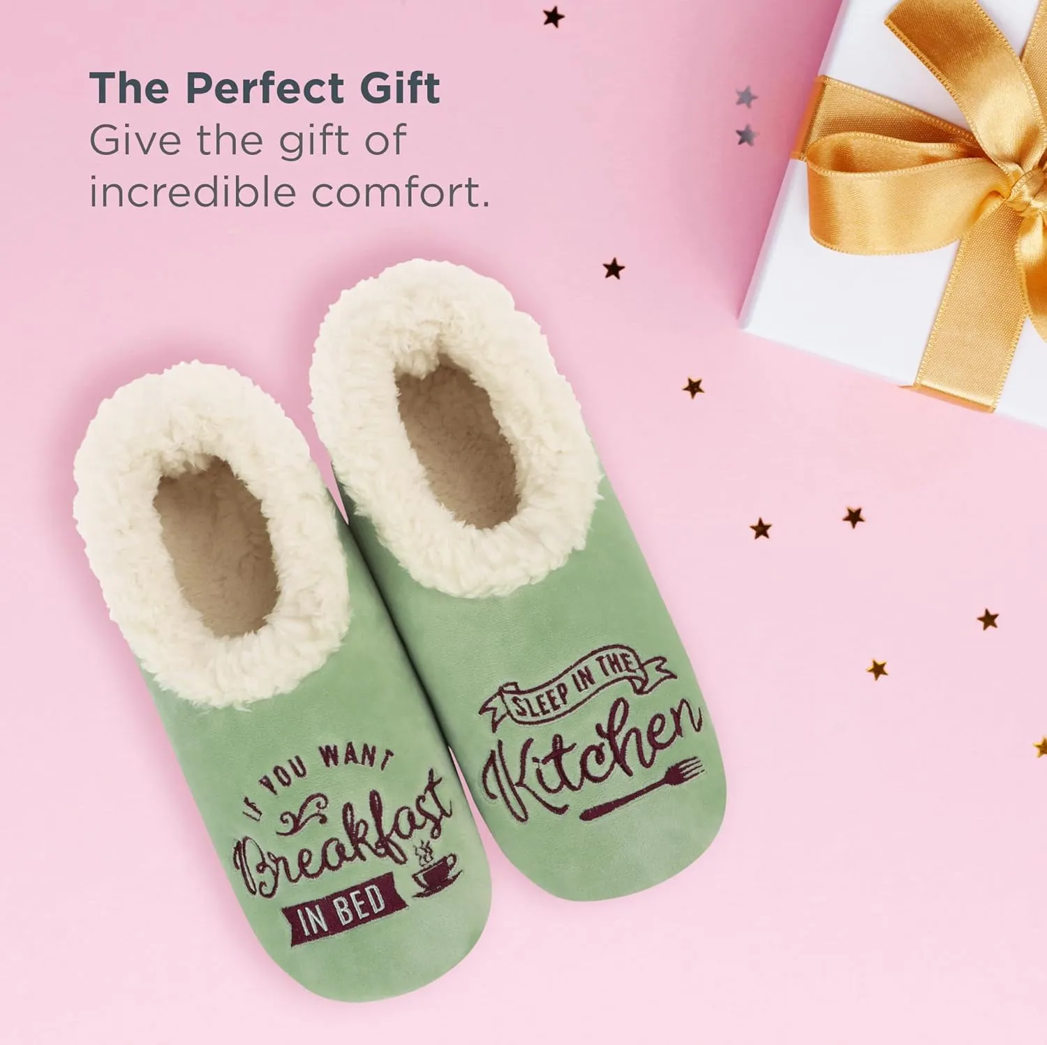 Snoozies Pairable Slipper Socks - Funny House Slippers for Women, Non-Slip Fuzzy Slipper Socks